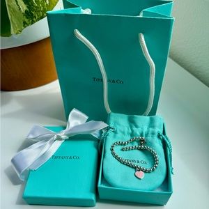 Return to Tiffany Pink Heart Tag Bead Bracelet